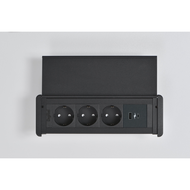 SlimCover noir 2x2P+T + 2 USB C&A +2 port RJ45 non équipé keystone DIGITEL